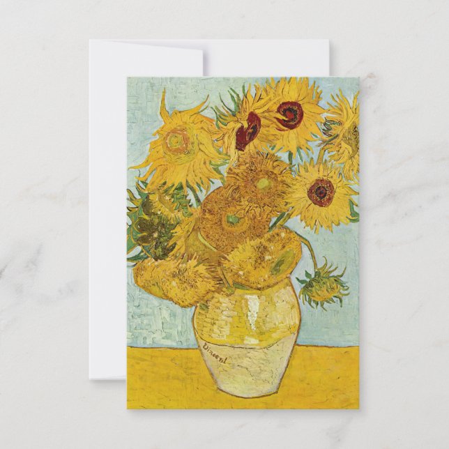 Tarjeta De Agradecimiento Vincent Van Gogh - Vase con doce girasoles (Anverso)