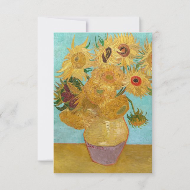 Tarjeta De Agradecimiento Vincent Van Gogh - Vase con doce girasoles (Anverso)