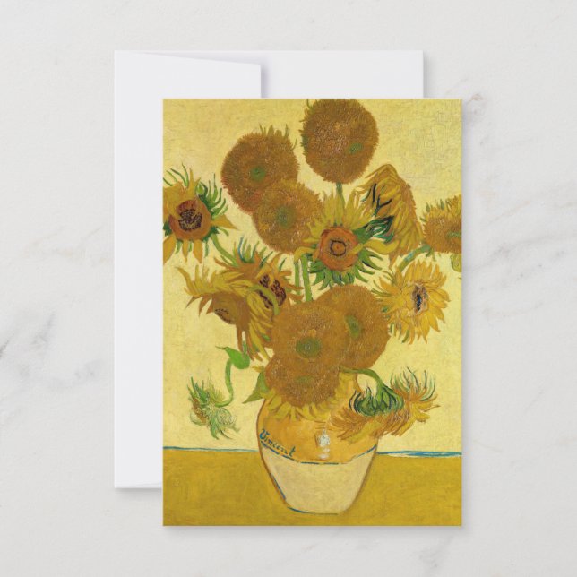 Tarjeta De Agradecimiento Vincent van Gogh - Vase con quince girasoles (Anverso)