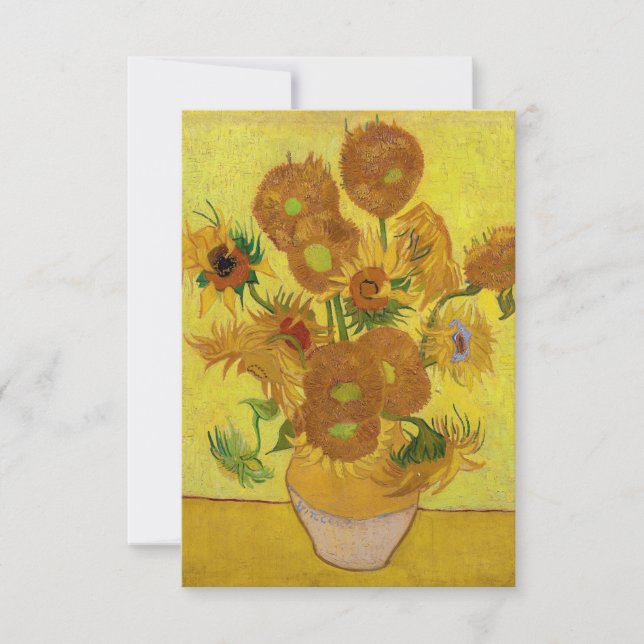 Tarjeta De Agradecimiento Vincent van Gogh - Vase con quince girasoles (Anverso)