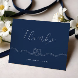 Tarjeta De Agradecimiento Vinculamos La Armada Náutica Knot Y White Gracias