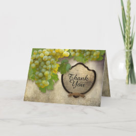 Tarjeta De Agradecimiento Viñedo Chardonnay Uvas Verdes Vides Elegantes