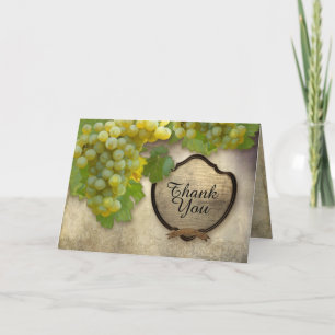 Tarjeta De Agradecimiento Viñedo Chardonnay Vides de Uva Verde Elegantes