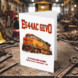 Tarjeta De Agradecimiento Viñeta GE ES44AC GEVO Diesel Locomotora