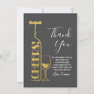 Tarjeta De Agradecimiento vino, cumpleaños de adulto, boda, fiesta