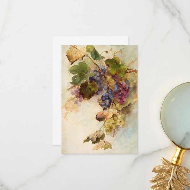 Tarjeta De Agradecimiento Vino de uvas de Franz Bischoff (Anverso/Reverso In Situ)