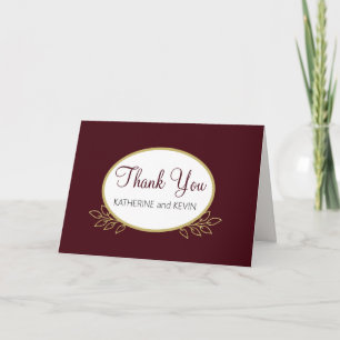 Tarjeta De Agradecimiento Vino simple de Burgandy