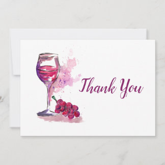 Tarjeta De Agradecimiento Vino y uvas