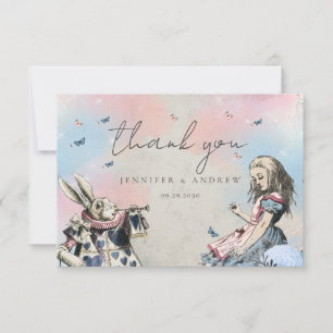 Tarjeta De Agradecimiento Vintage Alice en el País de las Maravillas Gracias