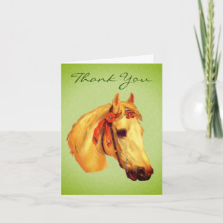Tarjeta De Agradecimiento Vintage Art Horse Head Gracias Card