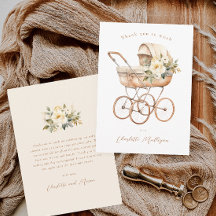 Vintage Baby Carriage Sexo Neutral Baby Shower