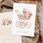 Tarjeta De Agradecimiento Vintage Baby Carrie Baby Shower Floral Rosa<br><div class="desc">Tarjeta De Agradecimiento De Baby Shower Floral Rosa De Bebé Vintage. Haga clic en el botón personalizar para personalizar este diseño con sus detalles.</div>