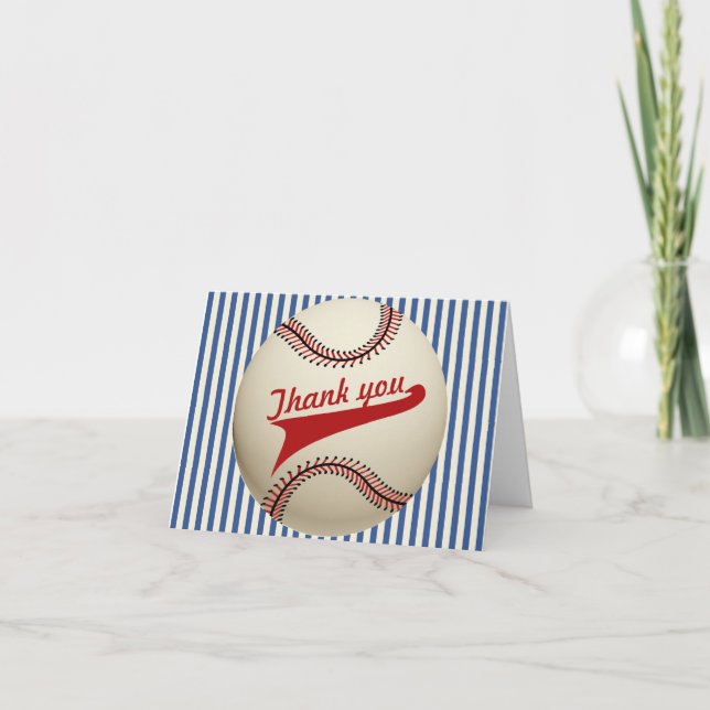 Tarjeta De Agradecimiento Vintage Baseball Gracias (Anverso)