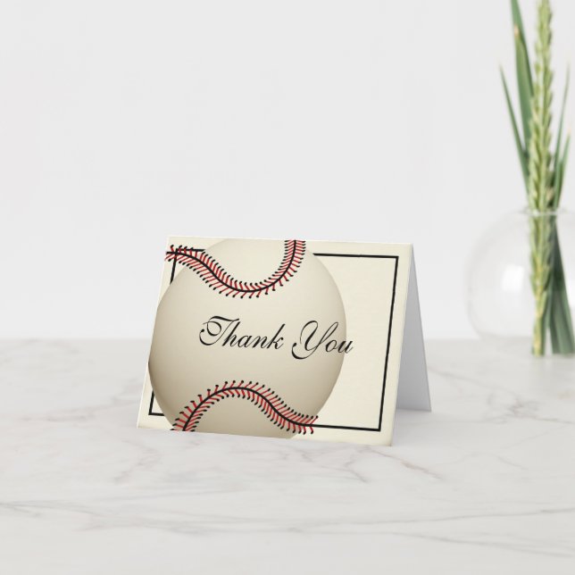 Tarjeta De Agradecimiento Vintage Baseball Gracias (Anverso)