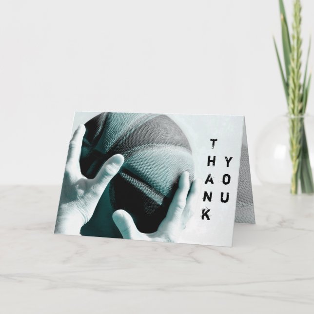 Tarjeta De Agradecimiento Vintage Basketball GRACIAS (Anverso)