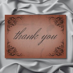 Tarjeta De Agradecimiento Vintage Bat till Death Rust Boda