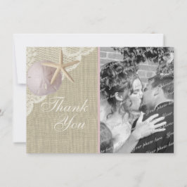 Tarjeta De Agradecimiento Vintage Beach Flat Card