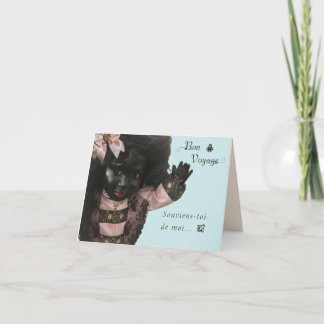 Tarjeta De Agradecimiento Vintage Black Doll Bon Voyage Card
