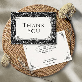 Tarjeta De Agradecimiento Vintage Black & White Lace
