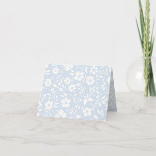 Tarjeta De Agradecimiento Vintage Bloom Neutral - Azul Polvo