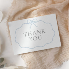 Tarjeta De Agradecimiento Vintage Blue Bow Boy Baby Shower
