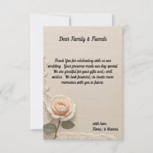Tarjeta De Agradecimiento Vintage Boda Elegante Minimalista