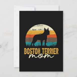 Tarjeta De Agradecimiento Vintage Boston Terrier Mom Dog Lover Día de la Mad