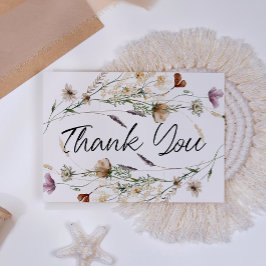 Tarjeta De Agradecimiento Vintage Botánico Tiny Floral Elegante