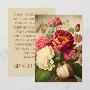 TARJETA DE AGRADECIMIENTO VINTAGE BOUQUET OF FLOWERS DISEÑAN EL DÍA DE LA MA
