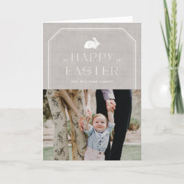 Tarjeta De Agradecimiento Vintage Bunny Easter Photo Card - Gris