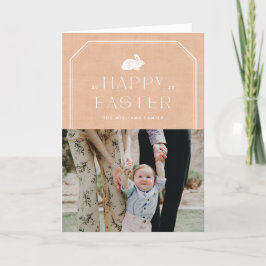 Tarjeta De Agradecimiento Vintage Bunny Easter Photo Card - Naranja