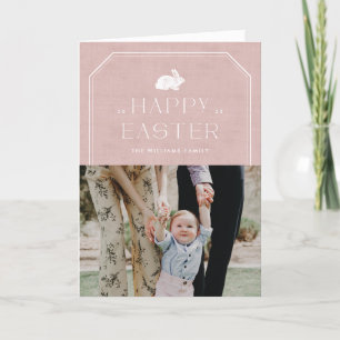Tarjeta De Agradecimiento Vintage Bunny Easter Photo Card - Rosa