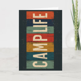 Tarjeta De Agradecimiento Vintage Camp Life Typography