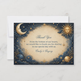Tarjeta De Agradecimiento Vintage Celestial Cósmico