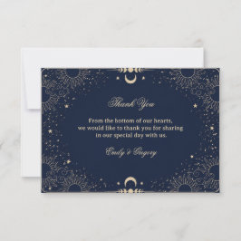 Tarjeta De Agradecimiento Vintage Celestial Cósmico