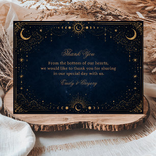 Tarjeta De Agradecimiento Vintage Celestial Cósmico