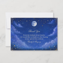Tarjeta De Agradecimiento Vintage Celestial Cósmico