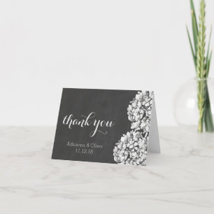 Tarjeta De Agradecimiento Vintage Chalkboard Hydrangea Boda Gracias