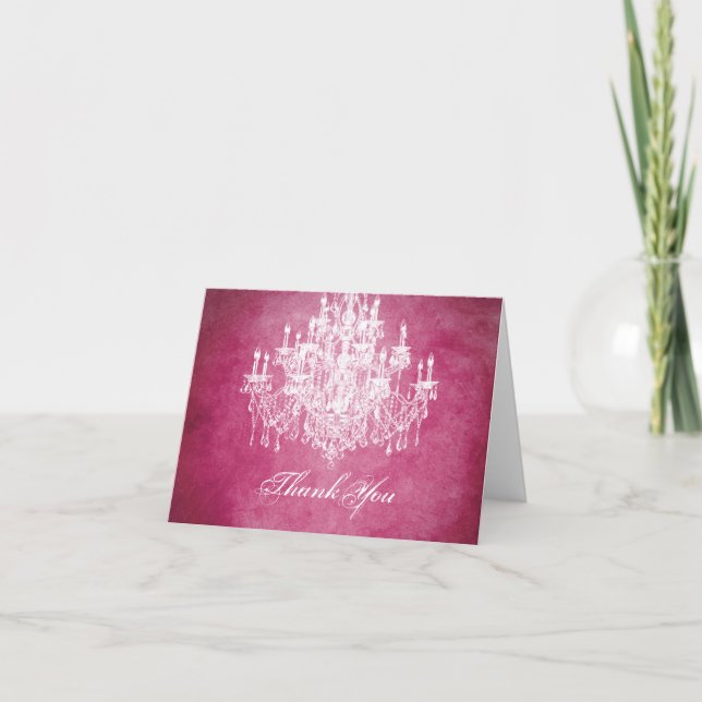 Tarjeta De Agradecimiento Vintage Chandelier Gracias (Anverso)