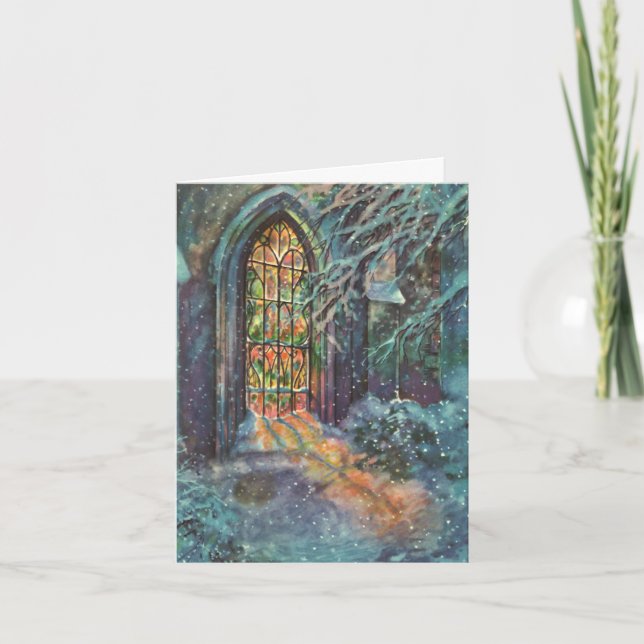 Tarjeta De Agradecimiento Vintage Christmas Gracias (Anverso)