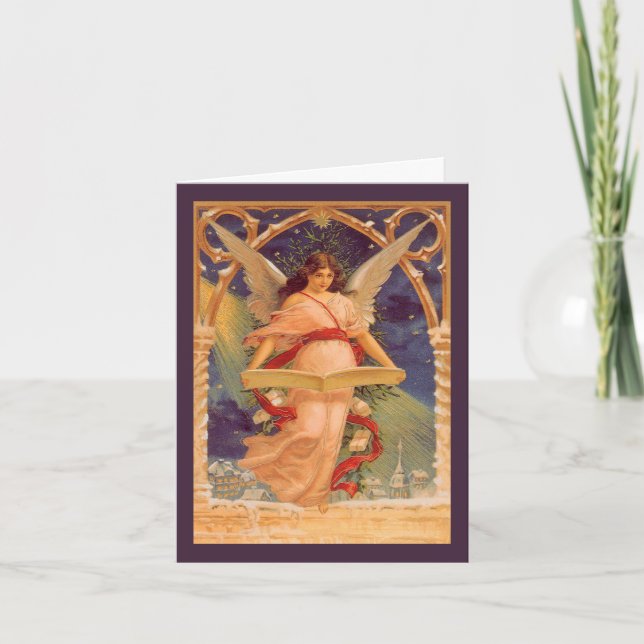 Tarjeta De Agradecimiento Vintage Christmas Gracias (Anverso)