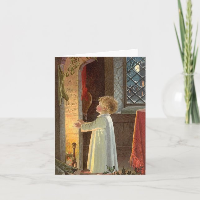 Tarjeta De Agradecimiento Vintage Christmas Gracias (Anverso)