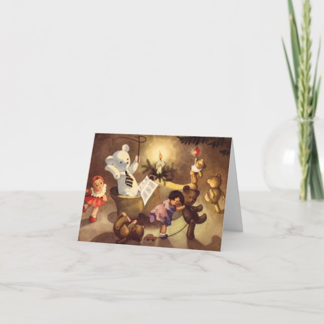 Tarjeta De Agradecimiento Vintage Christmas Gracias (Anverso)