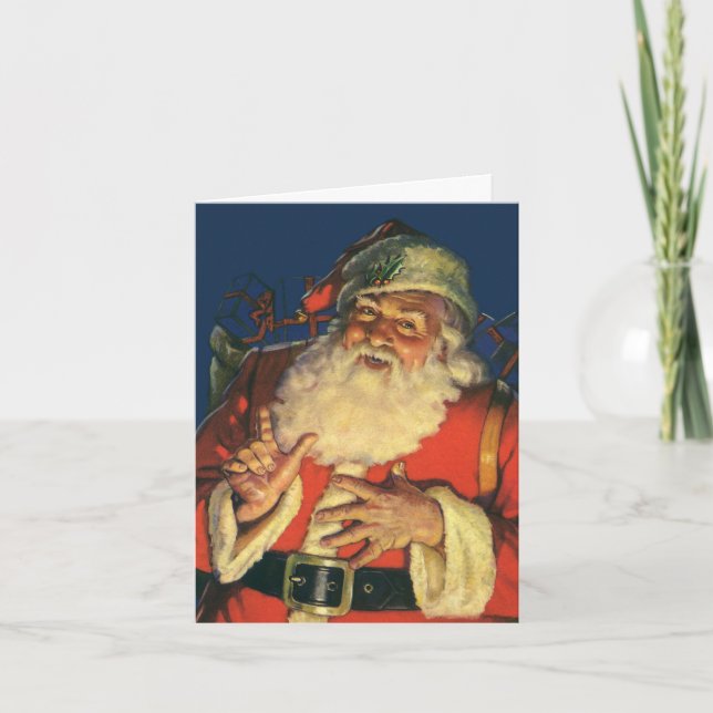 Tarjeta De Agradecimiento Vintage Christmas Gracias (Anverso)