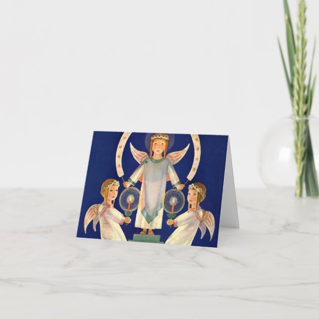 Tarjeta De Agradecimiento Vintage Christmas Gracias (Anverso)