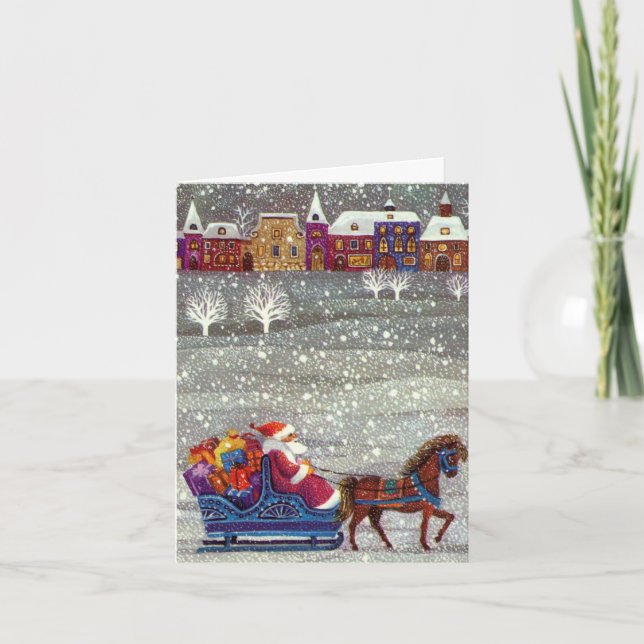 Tarjeta De Agradecimiento Vintage Christmas Gracias (Anverso)