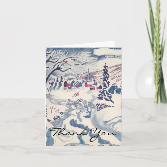 Tarjeta De Agradecimiento Vintage Christmas Gracias (Anverso)