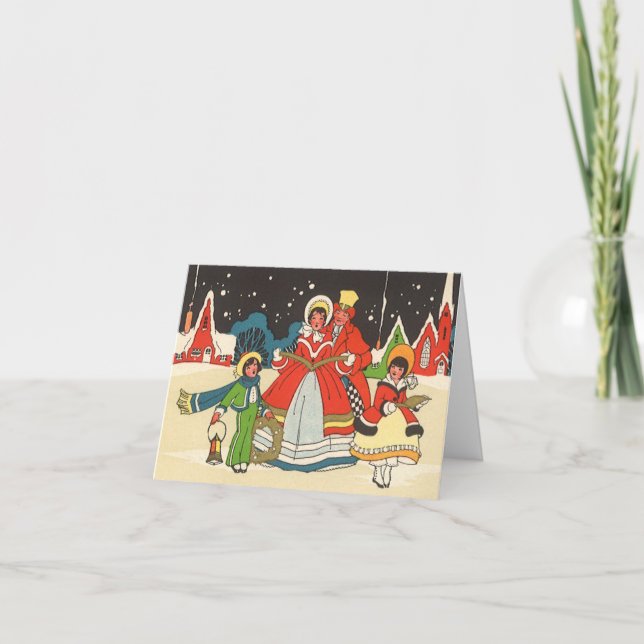 Tarjeta De Agradecimiento Vintage Christmas Gracias (Anverso)