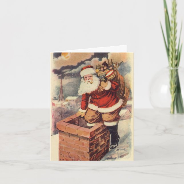 Tarjeta De Agradecimiento Vintage Christmas Gracias (Anverso)