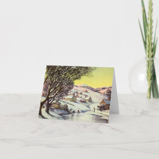 Tarjeta De Agradecimiento Vintage Christmas Gracias (Anverso)